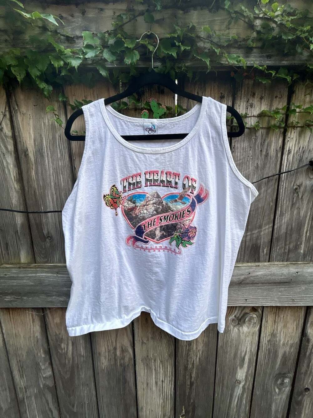 Vintage The Heart Of The Smokies Tank Top Size L White
